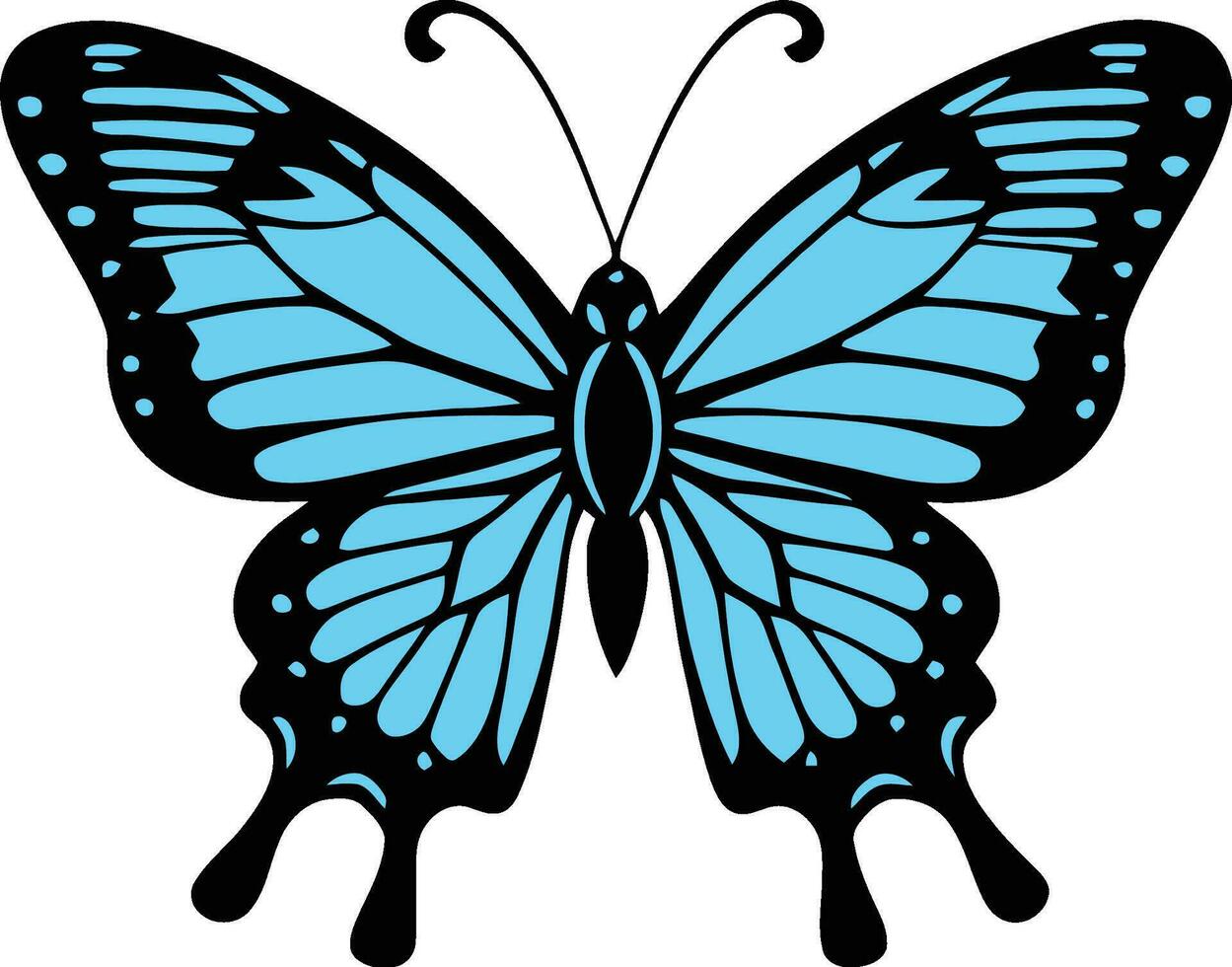 vrij vlinder silhouet vector illustraties