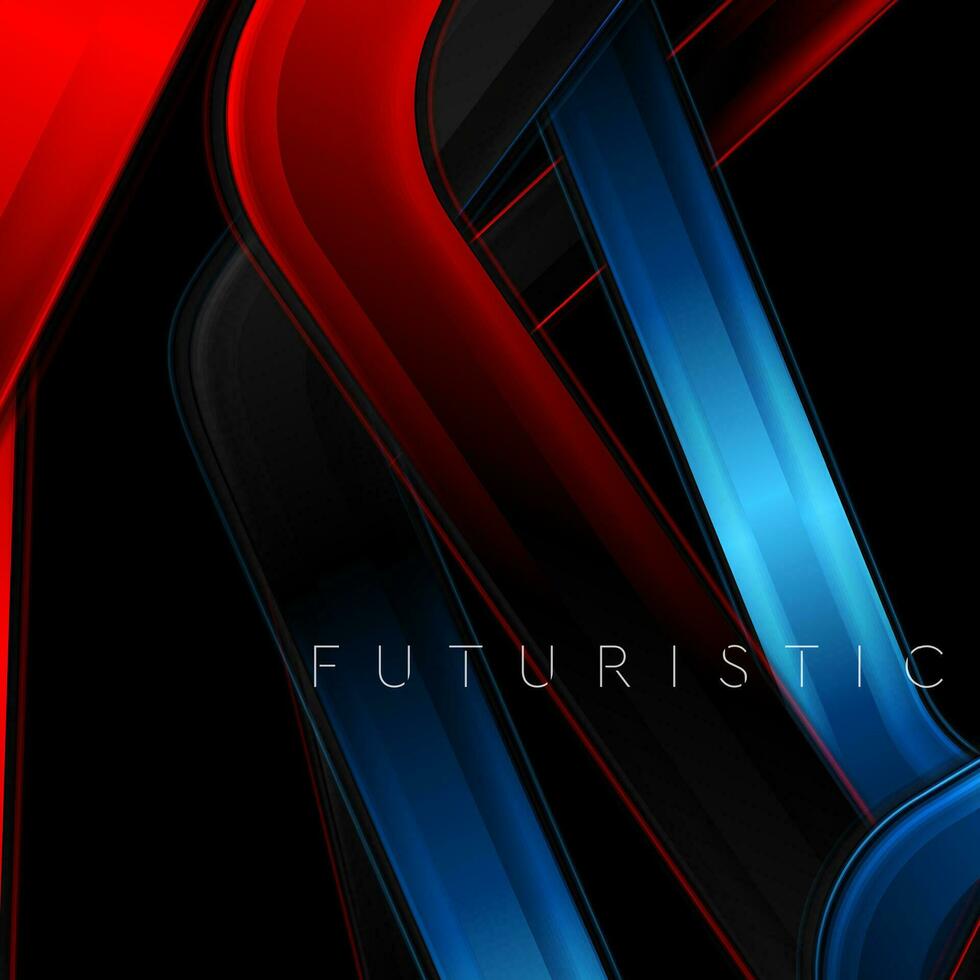 rood en blauw glanzend strepen abstract hi-tech achtergrond vector