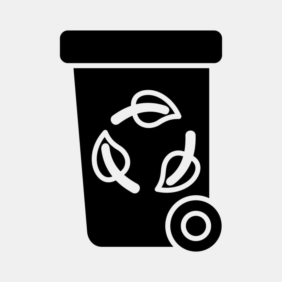 icoon recycle bak. ecologie en milieu elementen. pictogrammen in glyph stijl. mooi zo voor afdrukken, affiches, logo, infografieken, enz. vector