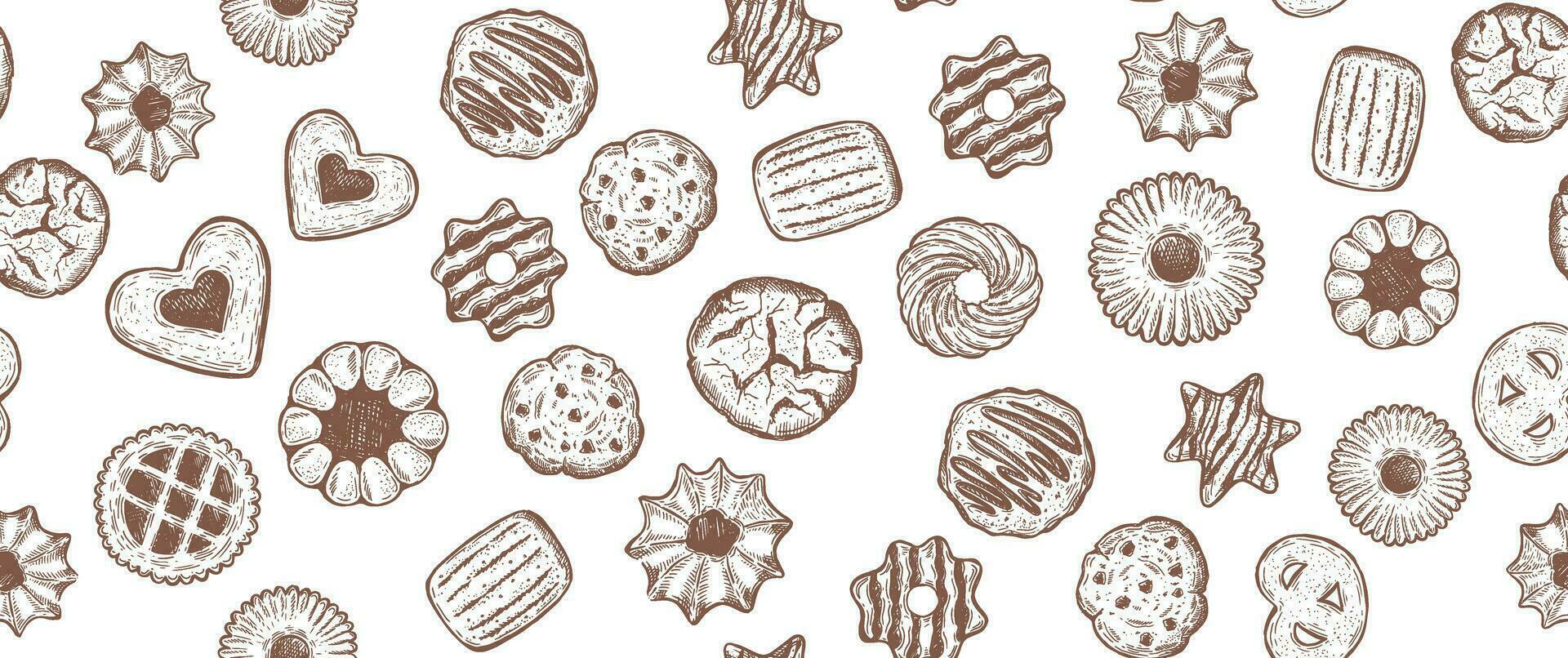 cookie set hand getekende illustratie. vector. vector