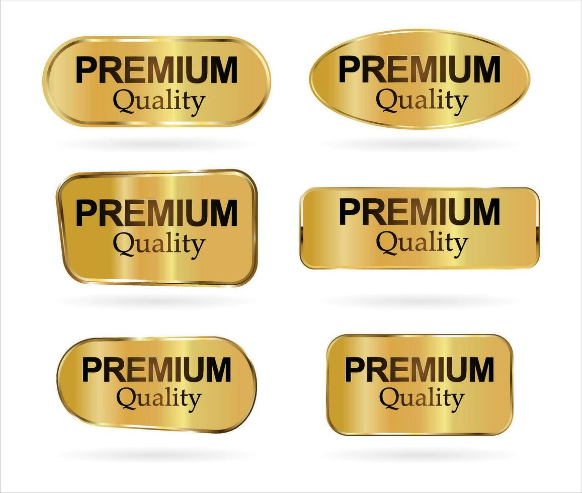 premie kwaliteit insigne met goud lint Aan wit achtergrond vector