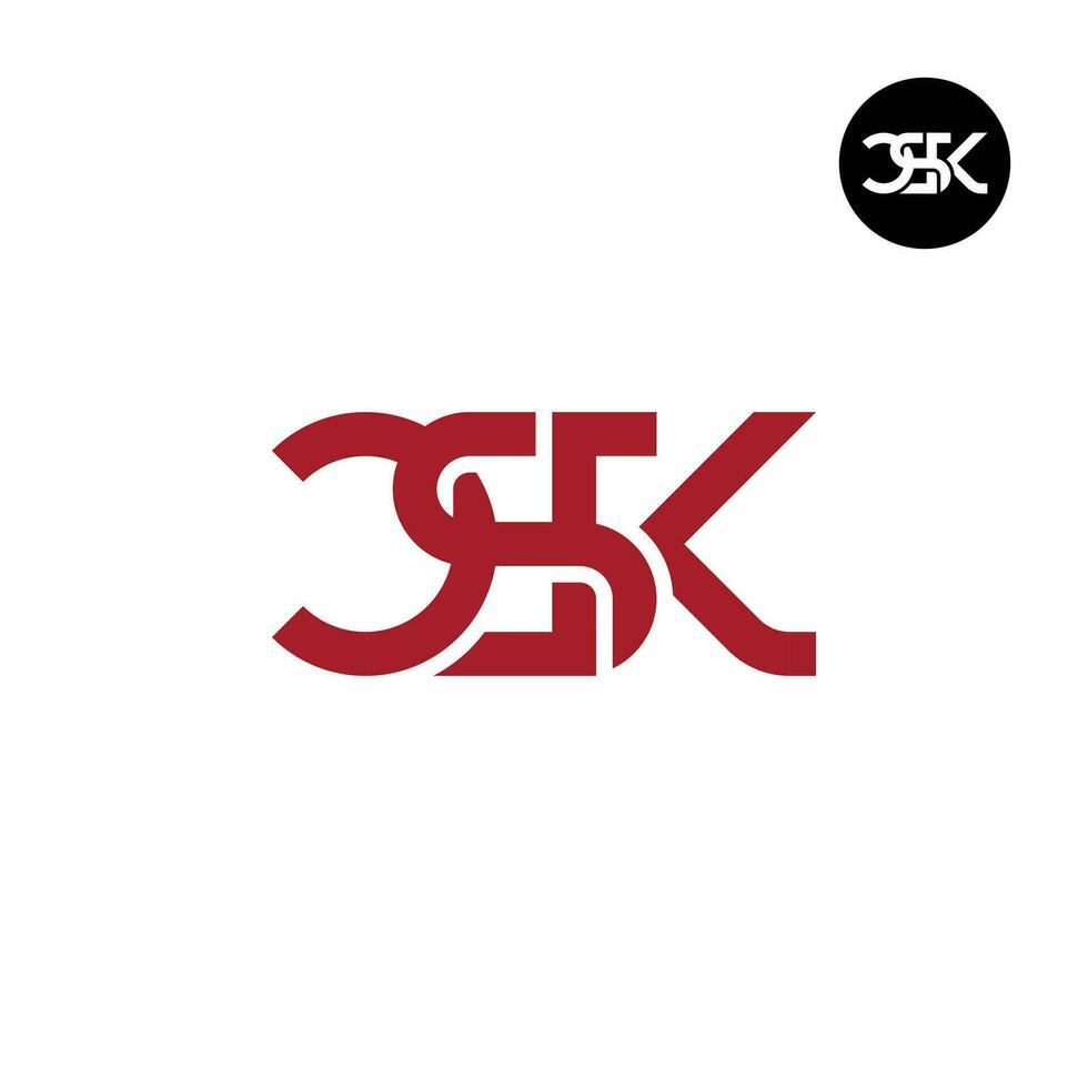 brief csk monogram logo ontwerp vector