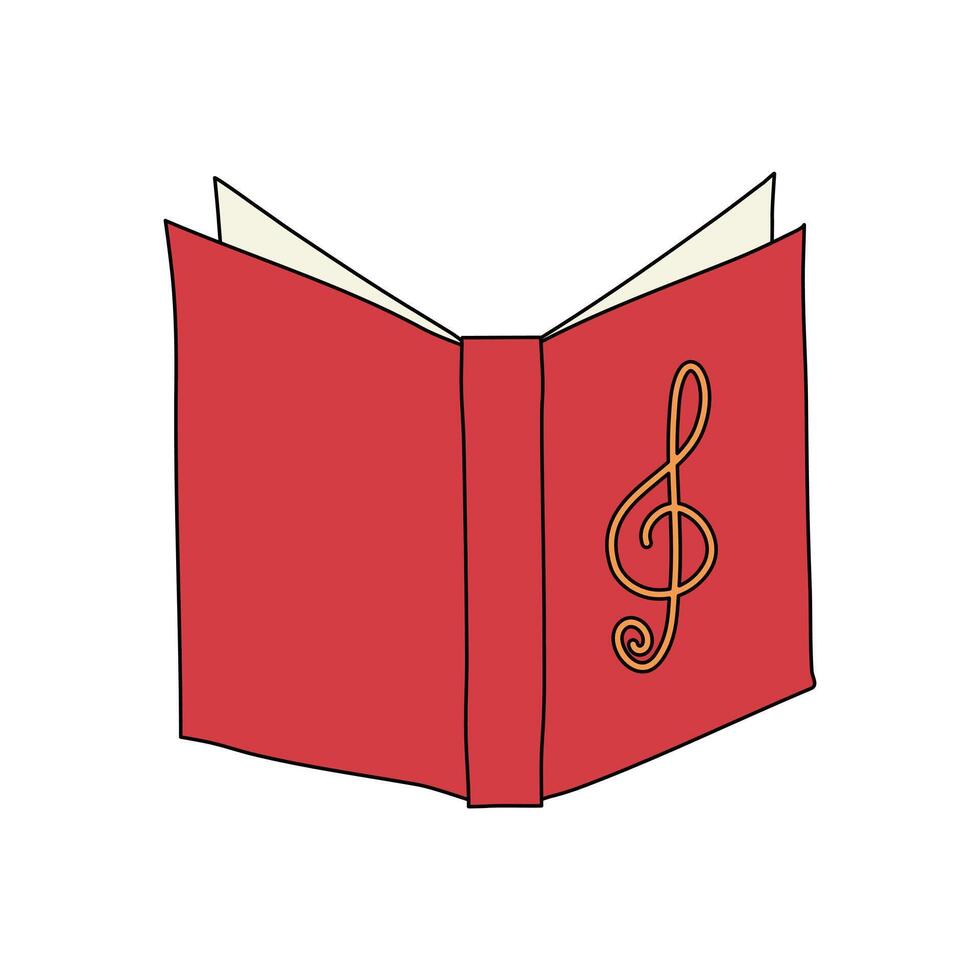 een Kerstmis liedboek vector geïsoleerd Aan wit achtergrond in een hand getekend minimaal Kerstmis concept