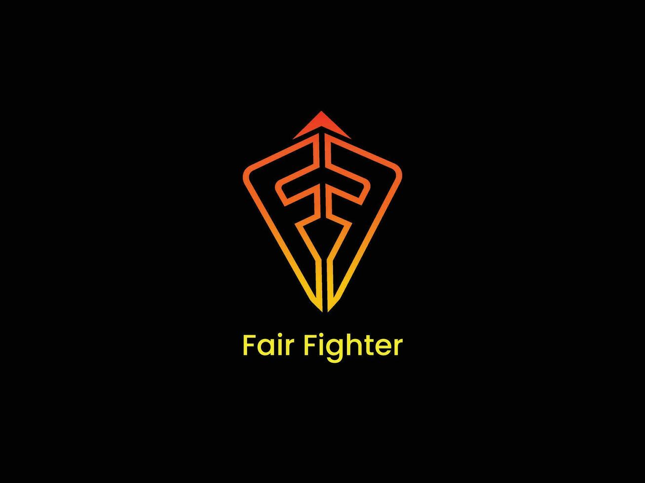 eerlijk vechter logo ontwerp en brief f icoon vector
