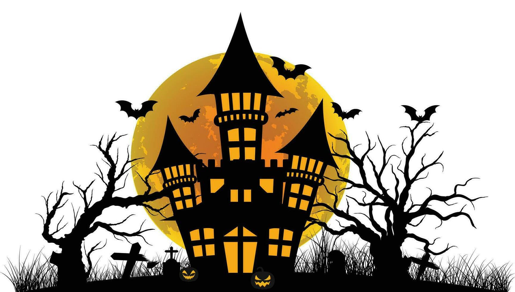 achtervolgd huis halloween vector