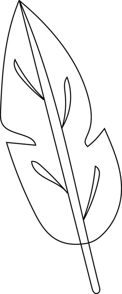 tropisch blad lijn kunst vector