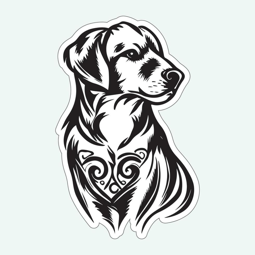 zwart en wit hond sticker verzameling voor het drukken vector