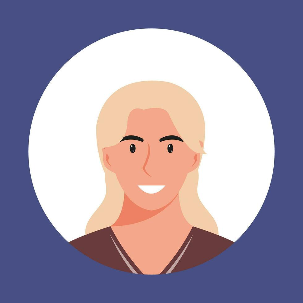 cirkel de avatar met de portret Dames van divers races en kapsels. verzameling van gebruiker profielen. ronde icoon met gelukkig glimlachen menselijk. kleurrijk vlak vector illustratie.