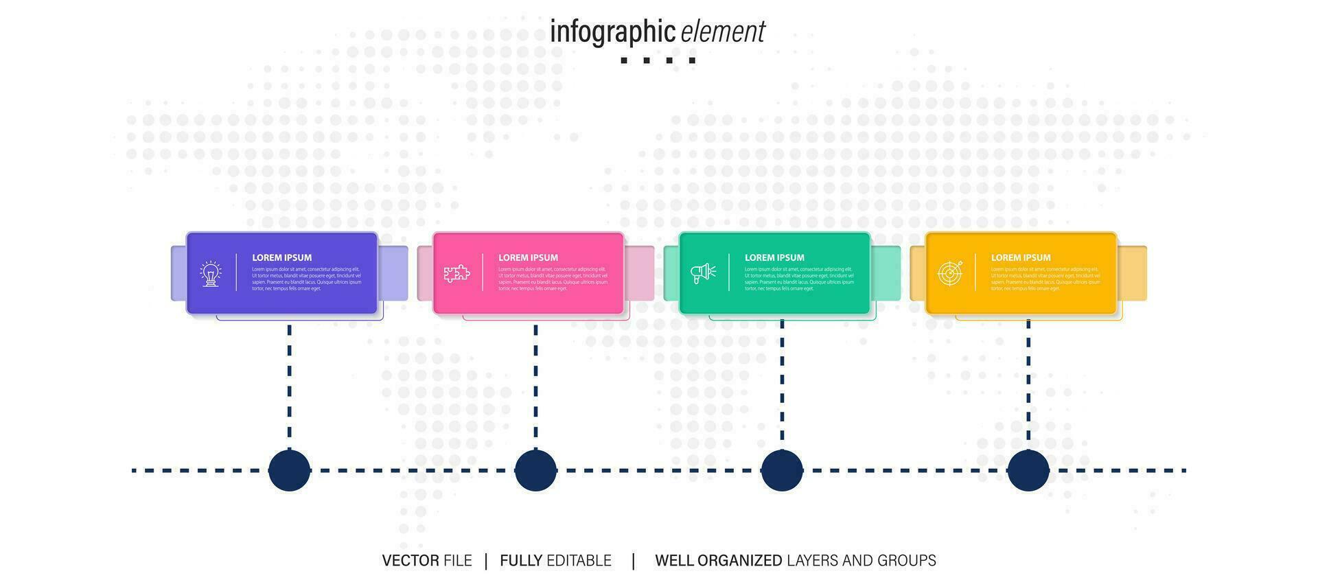 bedrijf infographic sjabloon ontwerp pictogrammen 4 opties of stappen vector