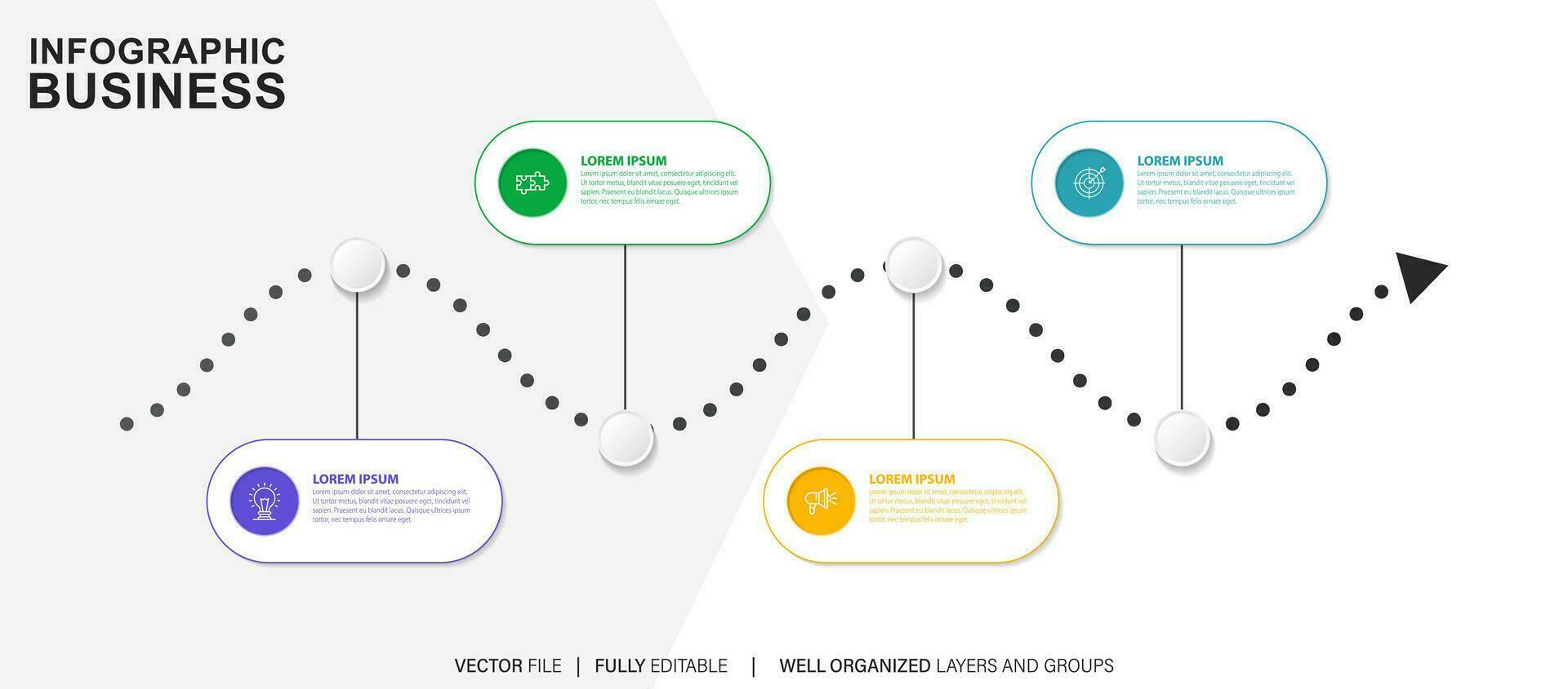 visualisatie van zakelijke gegevens. tijdlijn infographic pictogrammen ontworpen voor abstracte achtergrond sjabloon mijlpaal element modern diagram proces technologie digitale marketing gegevens presentatie grafiek vector