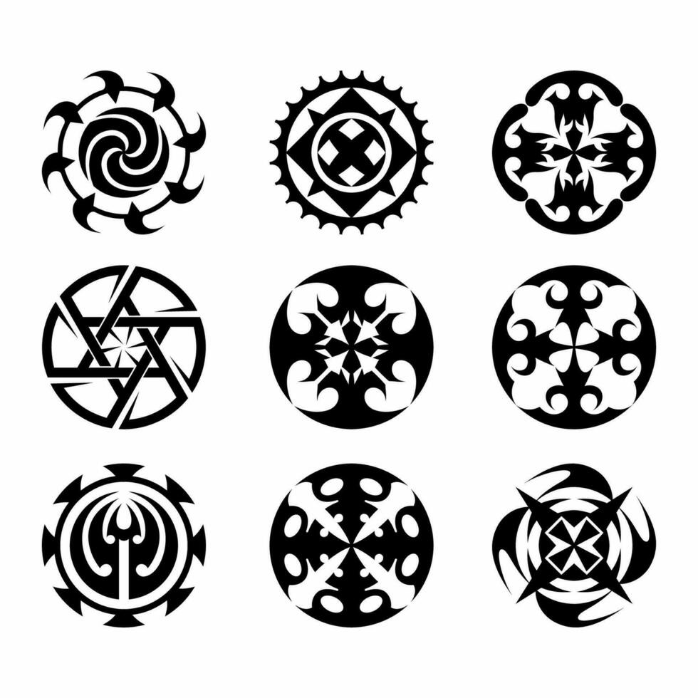 zuur neo tribal vormen. abstract etnisch vormen in gotisch stijl. modern elementen voor typografie tatoeëren poster omslag. vector illustratie