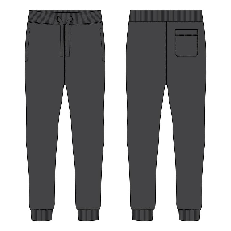 jogger joggingbroek vector illustratie sjabloon voorkant en terug keer bekeken