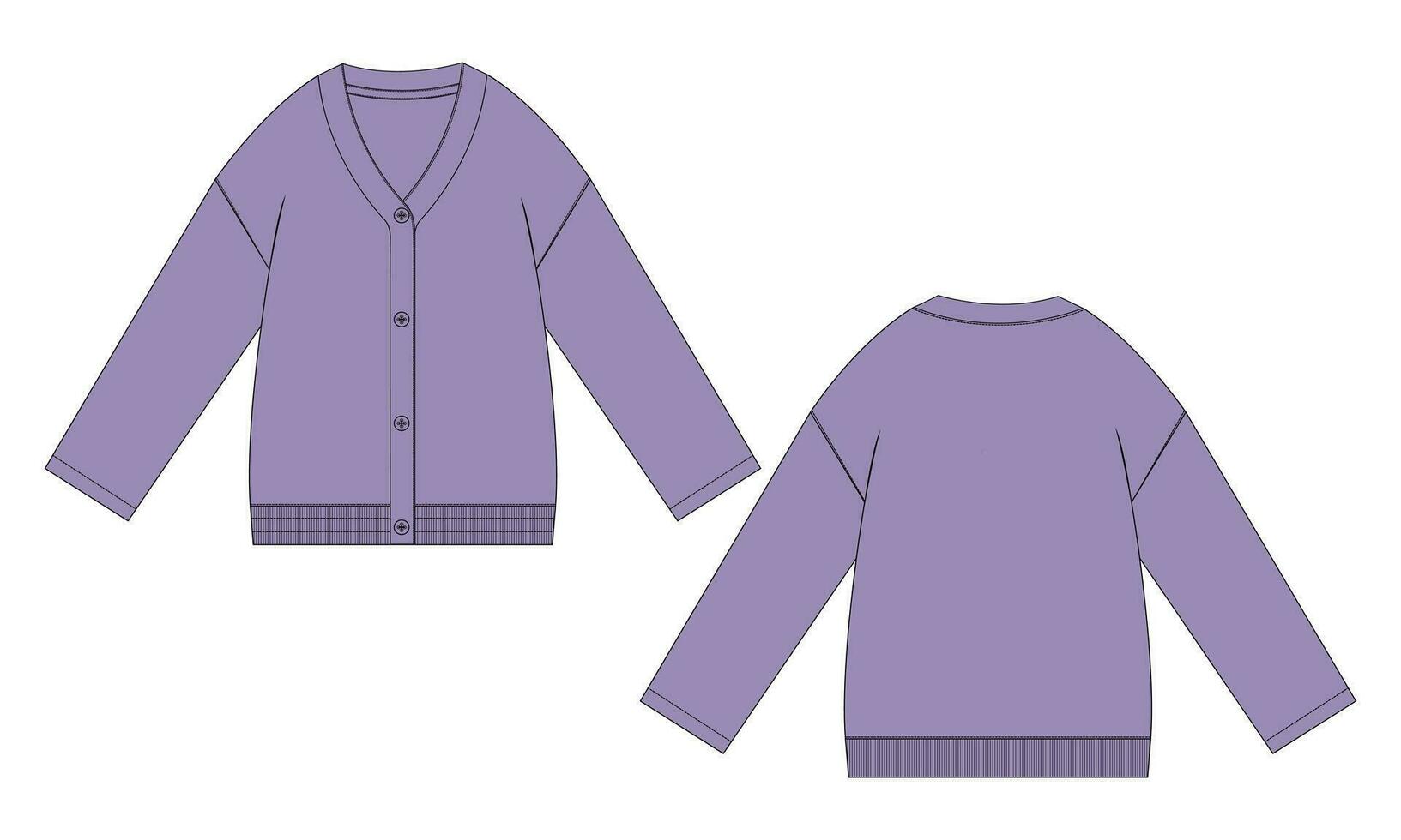 lang mouw Cardigan vector illustratie sjabloon voor Dames.