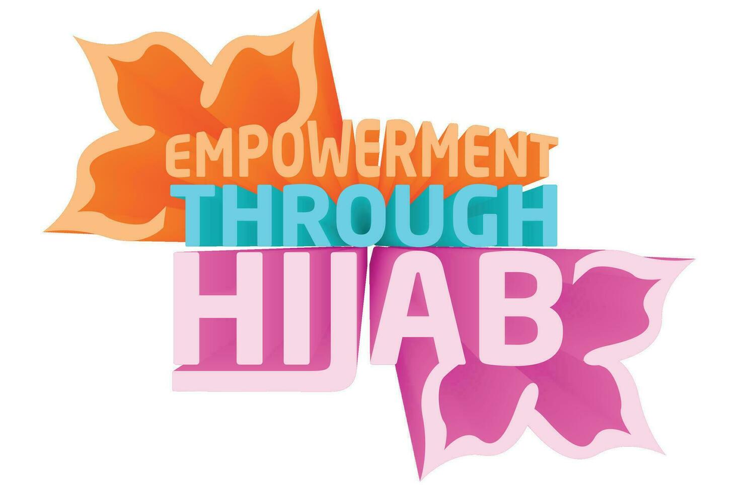3d tekst ontwerp over Internationale hijab dag citaten vector