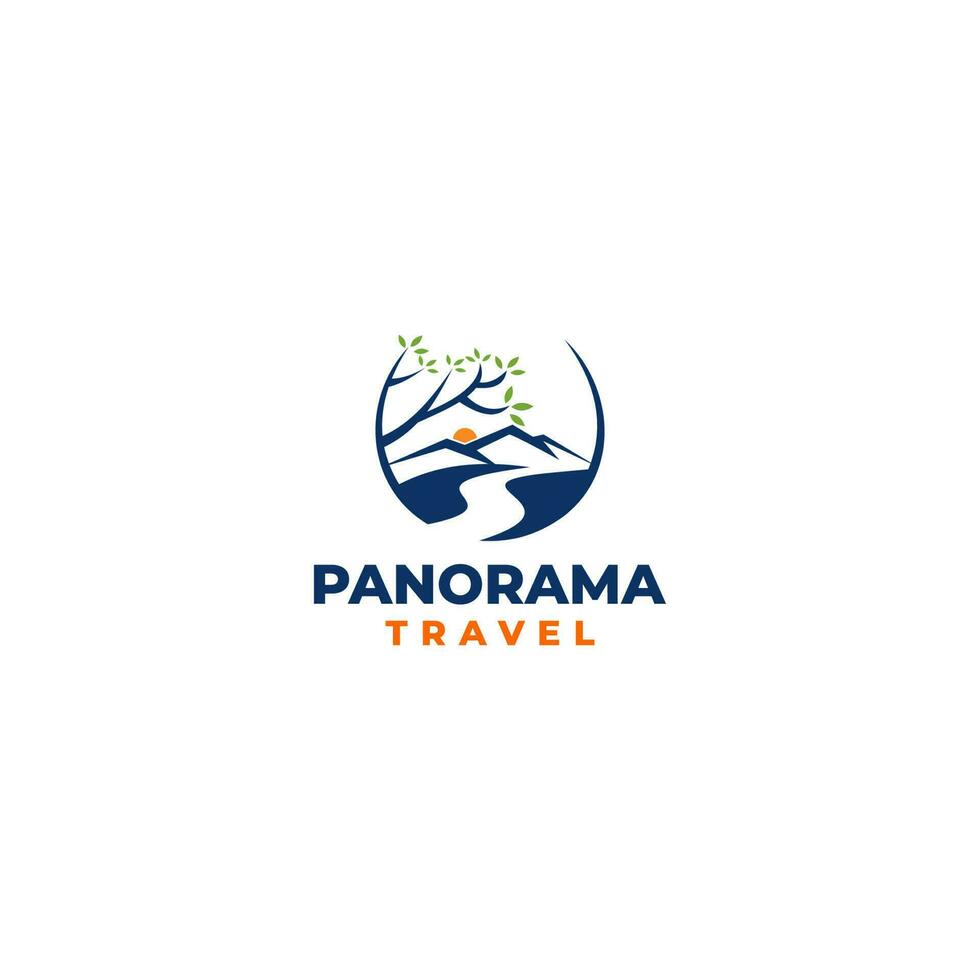 panorama reizen logo ontwerp vector