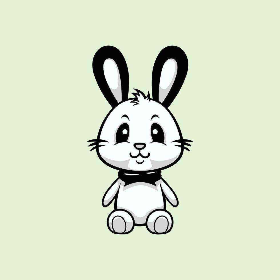 bevallig konijn hoofd silhouet illustratie vector