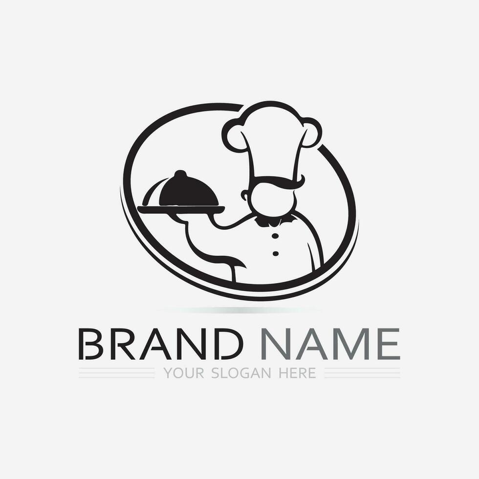 keuken en chef logo voedsel icoon resto en cafe ontwerp vector grafisch illustratie