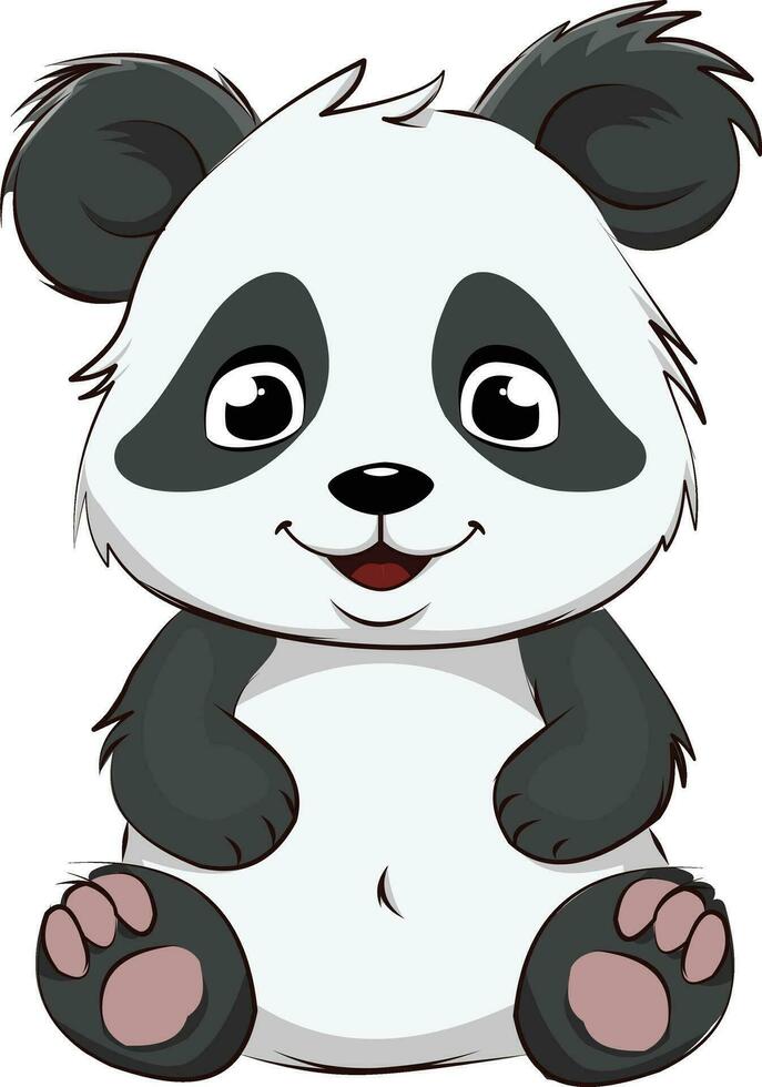 illustratie van schattig baby panda zittend vector