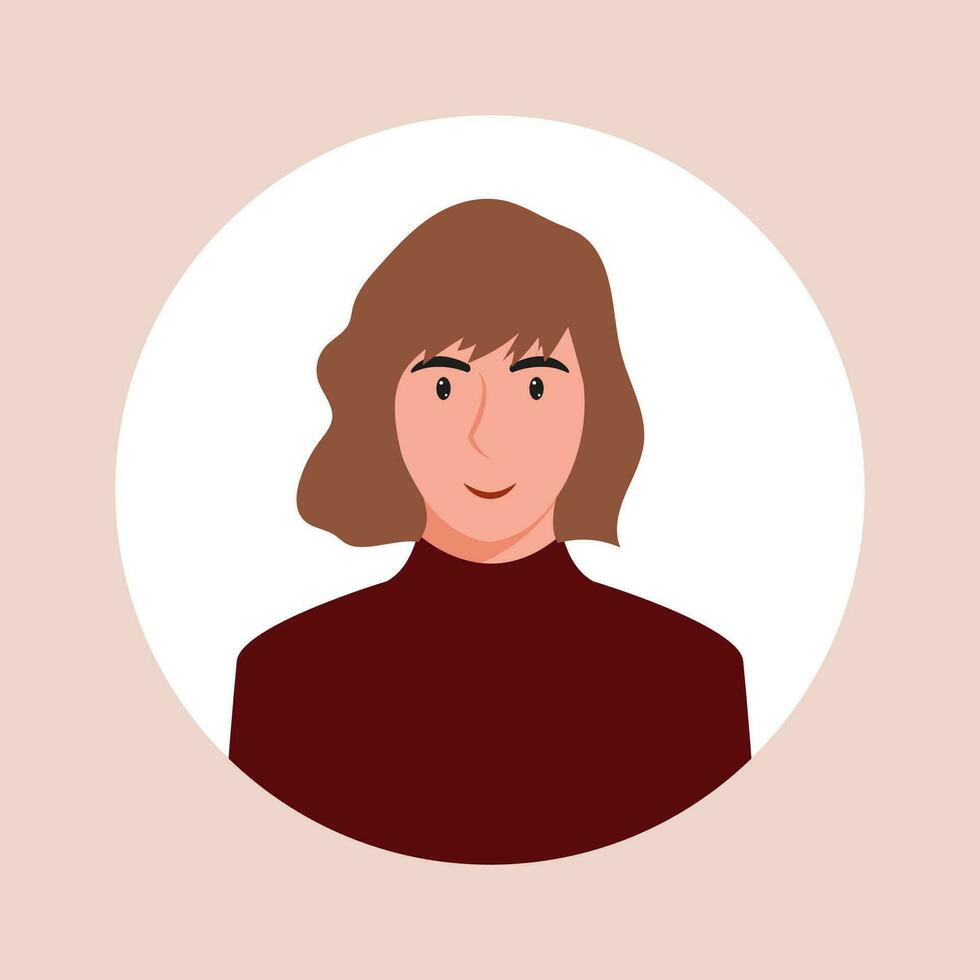 cirkel de avatar met de portret Dames van divers races en kapsels. verzameling van gebruiker profielen. ronde icoon met gelukkig glimlachen menselijk. kleurrijk vlak vector illustratie.