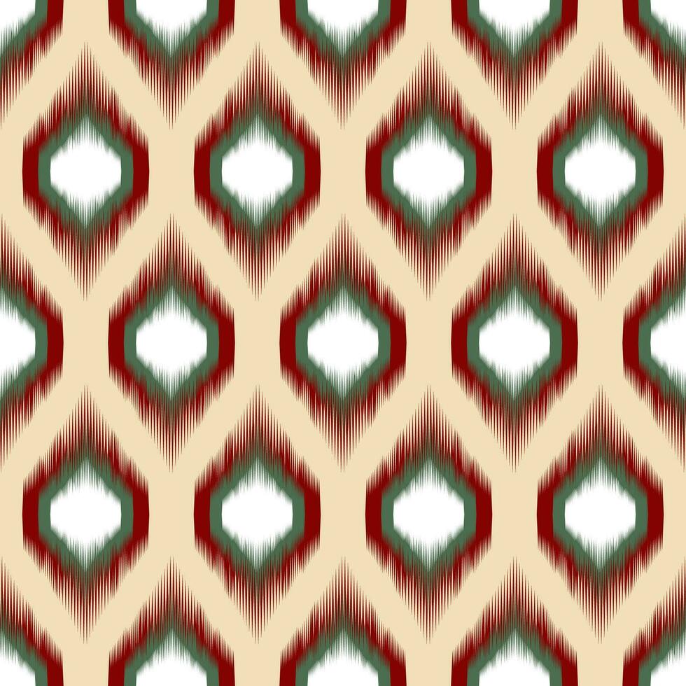 Afrikaanse ikat paisley borduurwerk Aan geel achtergrond, traditioneel naadloos meetkundig patroon, aztec abstract patroon. vector