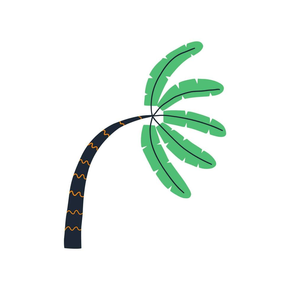 hand- getrokken palm boom in vlak stijl. vector illustratie.