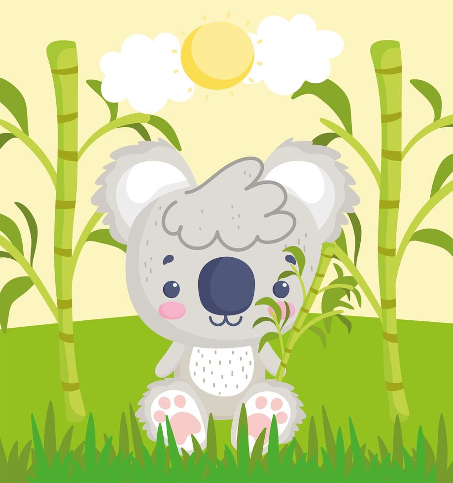 schattige koala op gras vector