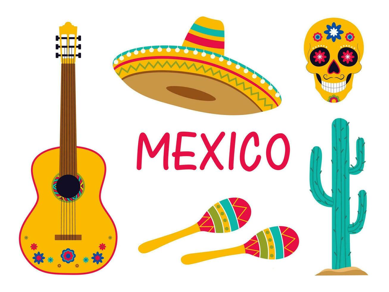 Mexico vector illustratie set. cinco de mayo