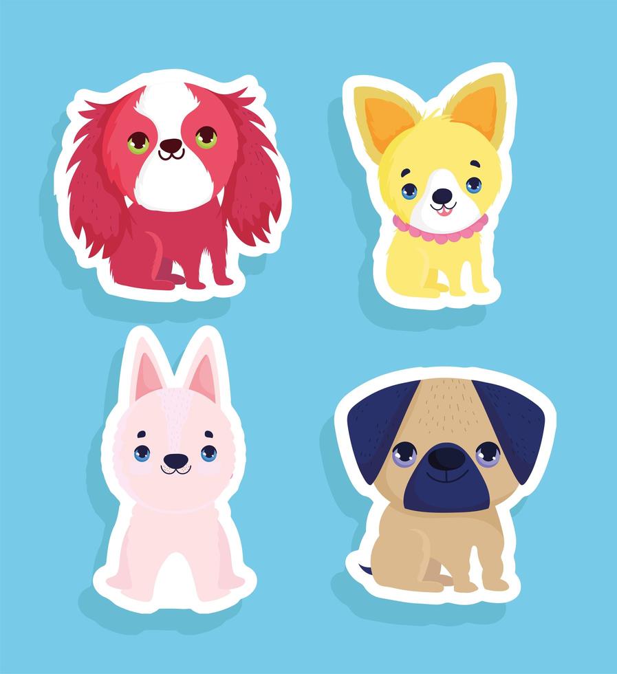 kleine honden set vector