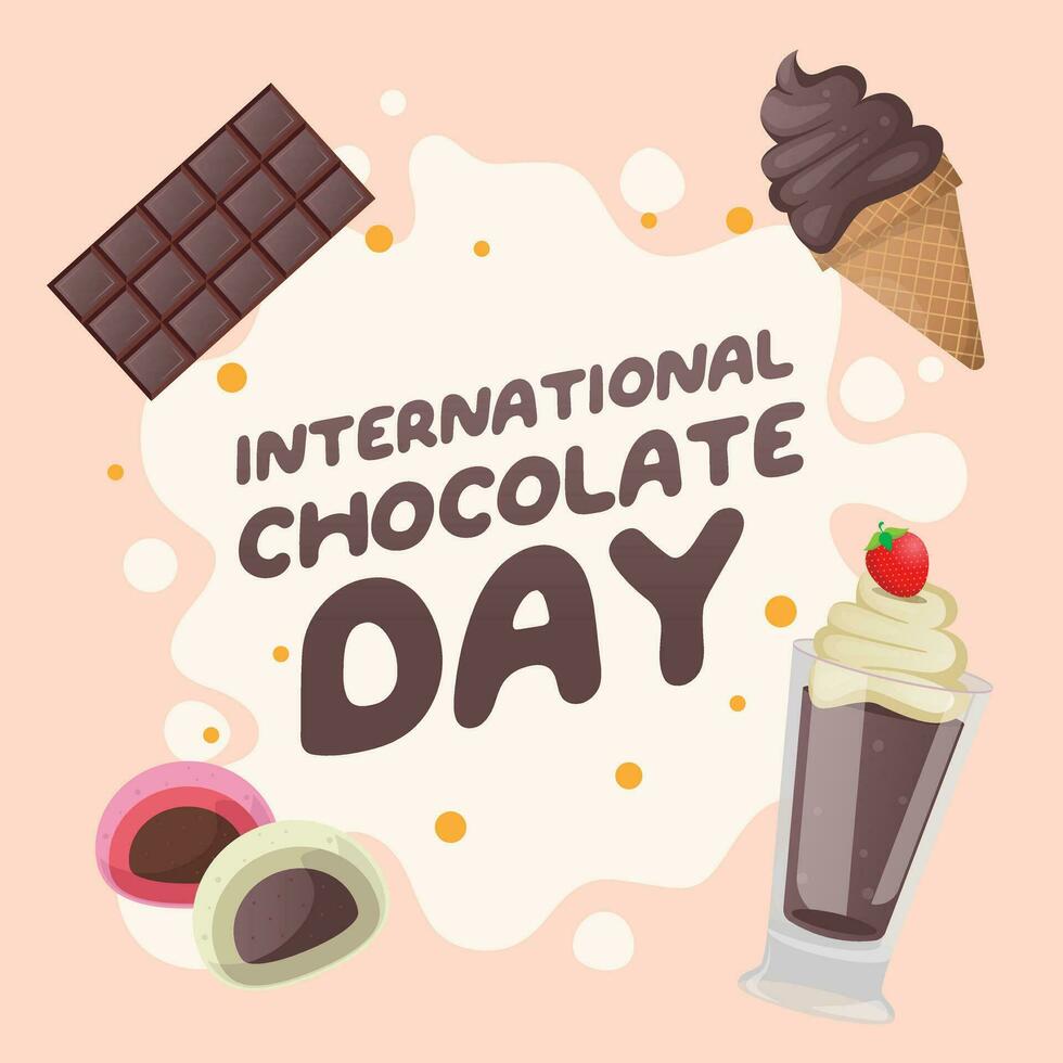 Internationale chocola dag ontwerp sjabloon Super goed voor viering gebruik. chocola ontwerp. smelten vector illustratie. eps 10.