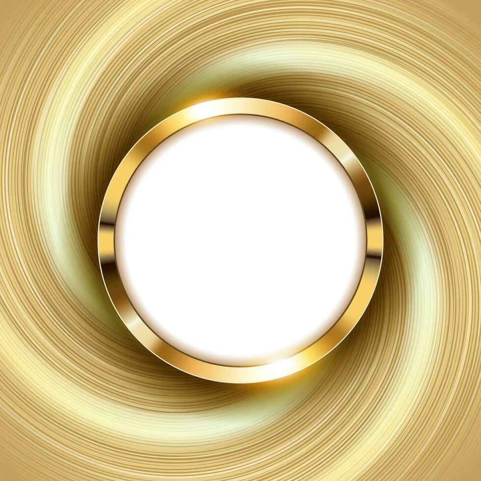 metalen goud ring met tekst ruimte en kolken licht, vector illustratie