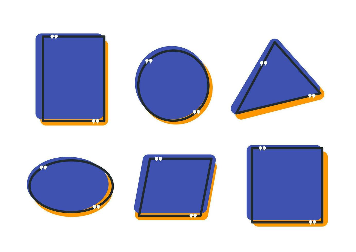 blauw en oranje bubbel toespraak icoon reeks illustratie Aan wit achtergrond vector