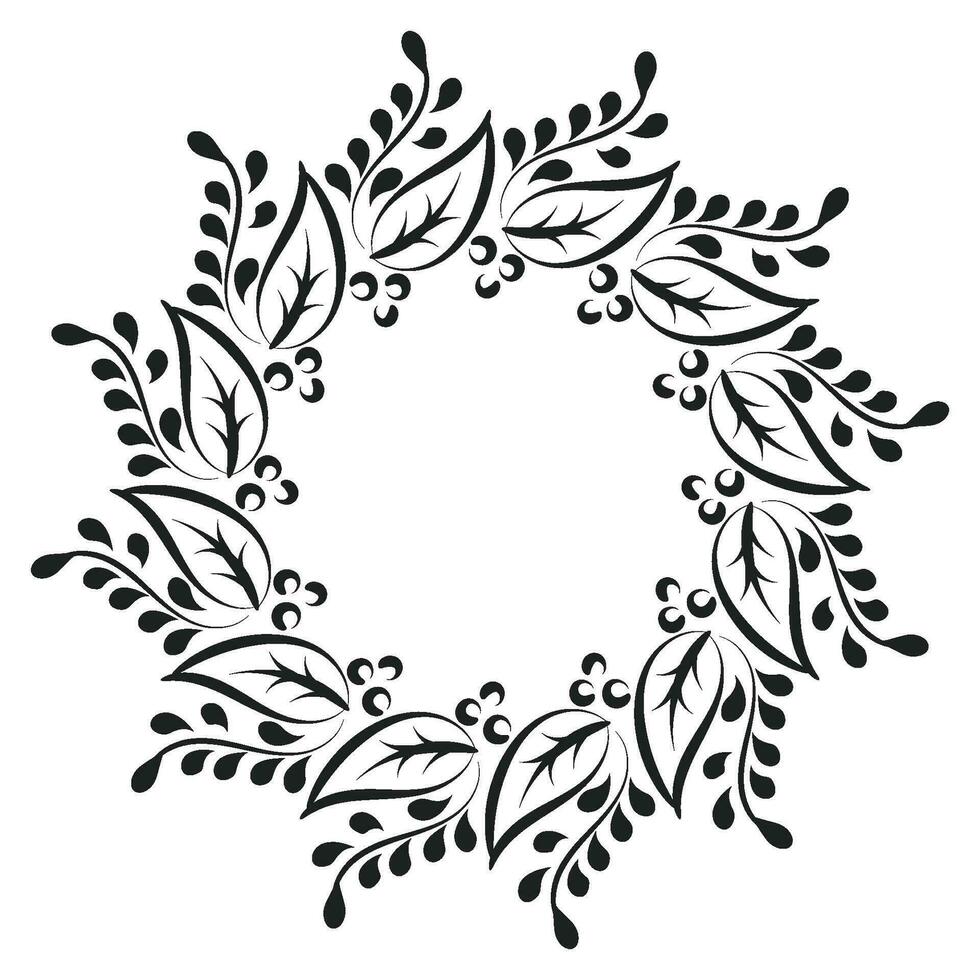 hand- getrokken Kerstmis krans ontwerp vector