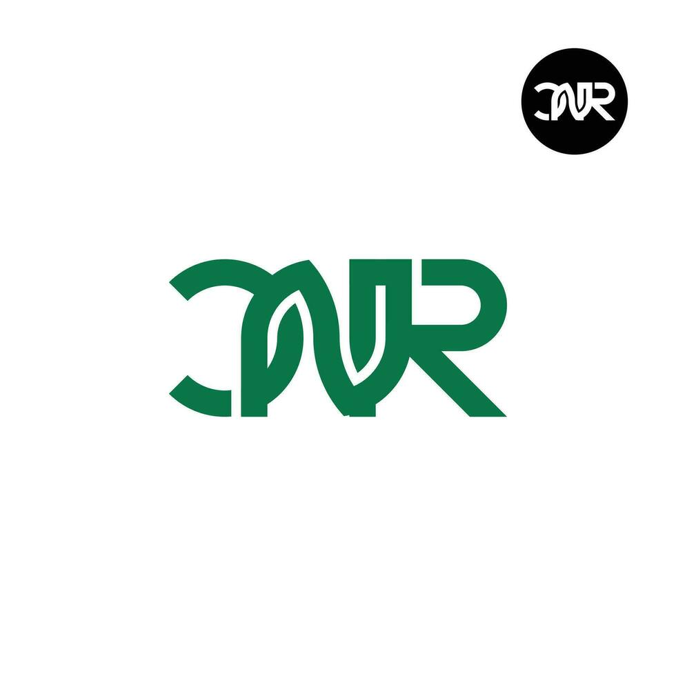 brief cnr monogram logo ontwerp vector