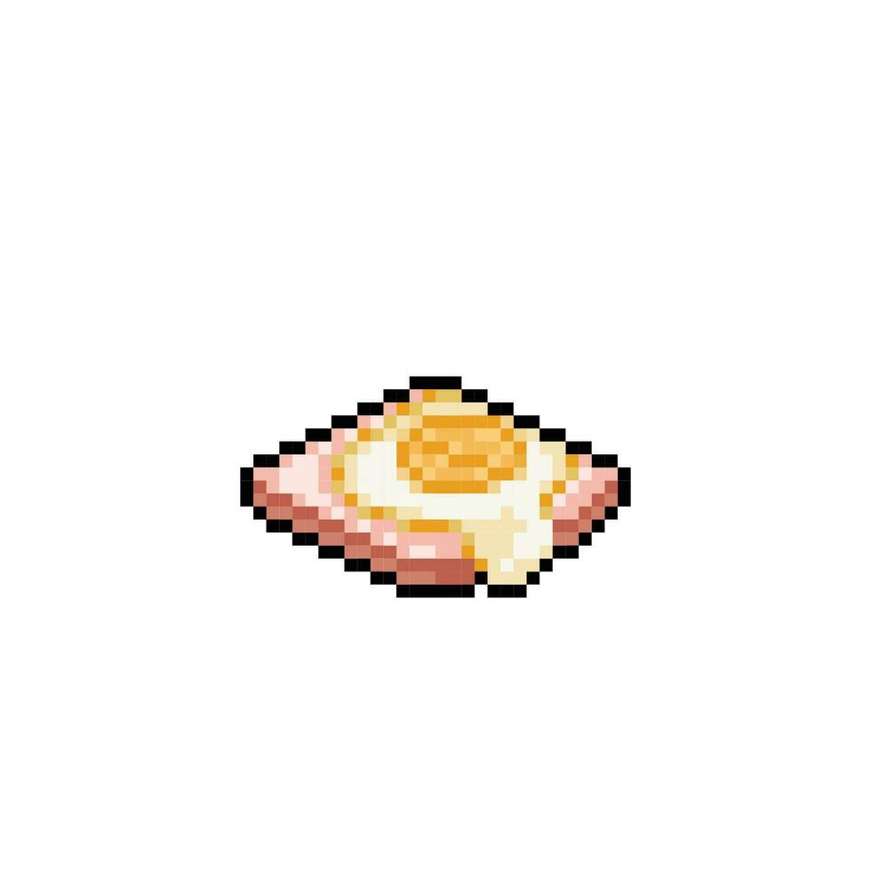 brood met gebakken ei in pixel kunst stijl vector