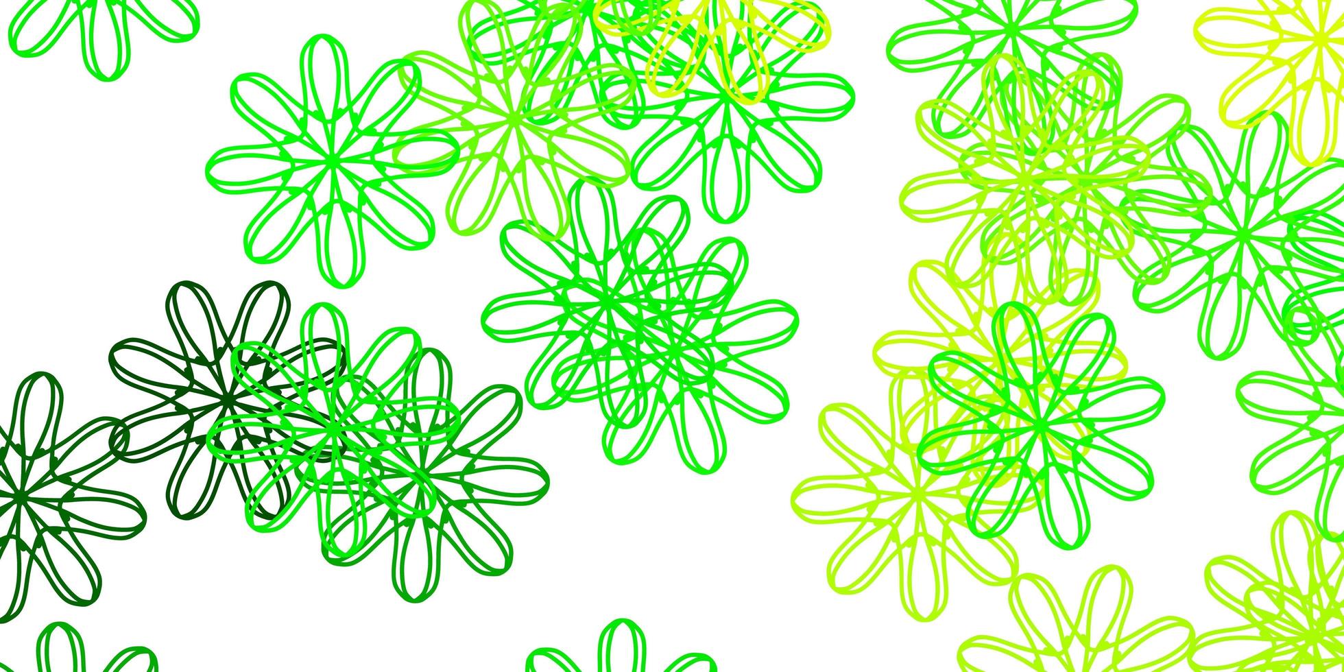 lichtgroene, gele vector natuurlijke lay-out met bloemen.