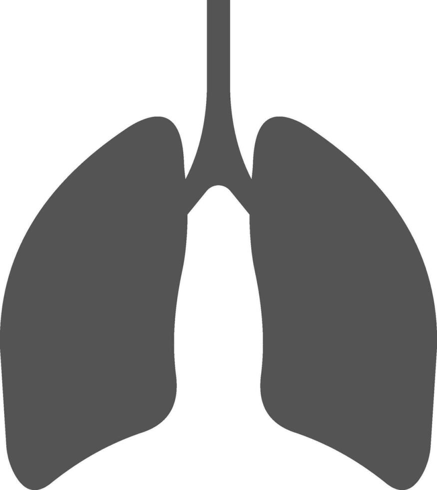 longen menselijk ademhalings orgaan silhouet ademhalings kanaal longen vector