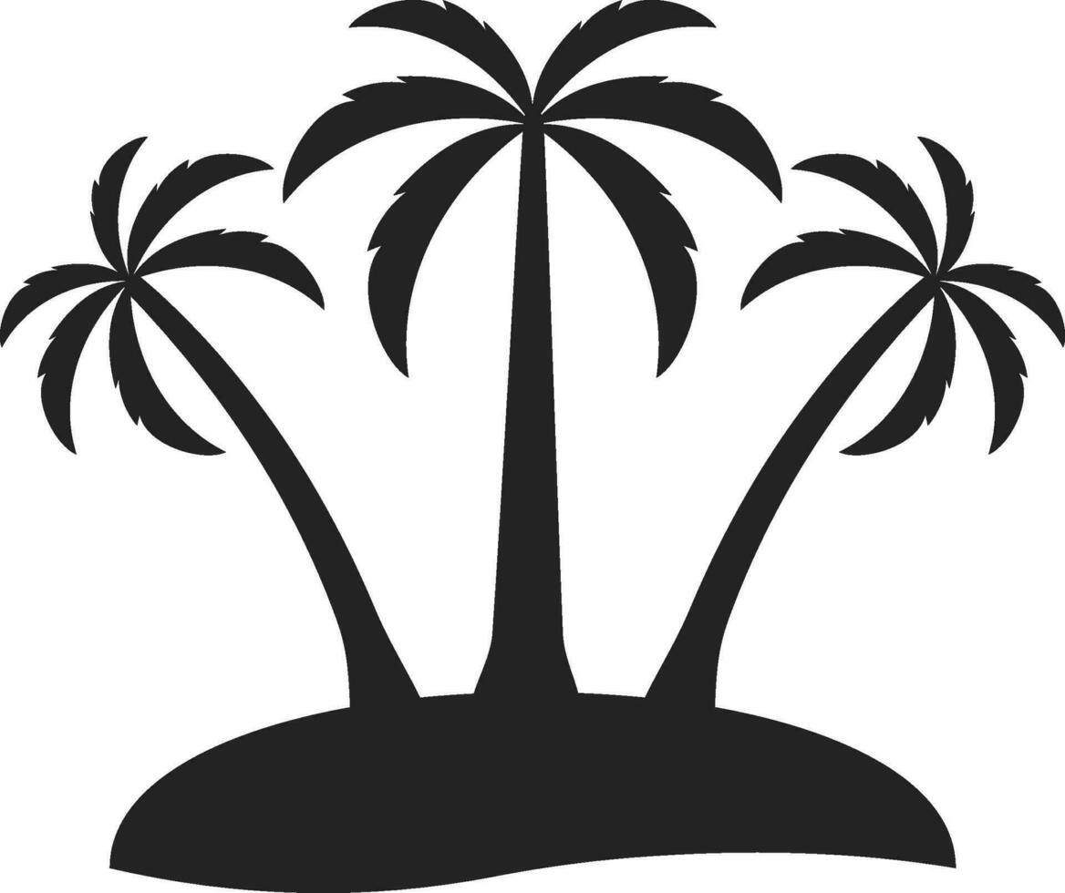 palm boom woestijn eiland logo toerisme drie palm eiland vector
