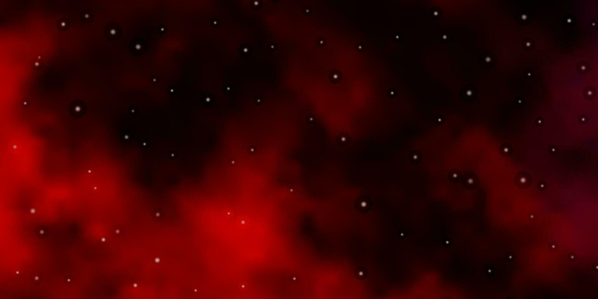 donkerrode vector achtergrond met kleine en grote sterren.