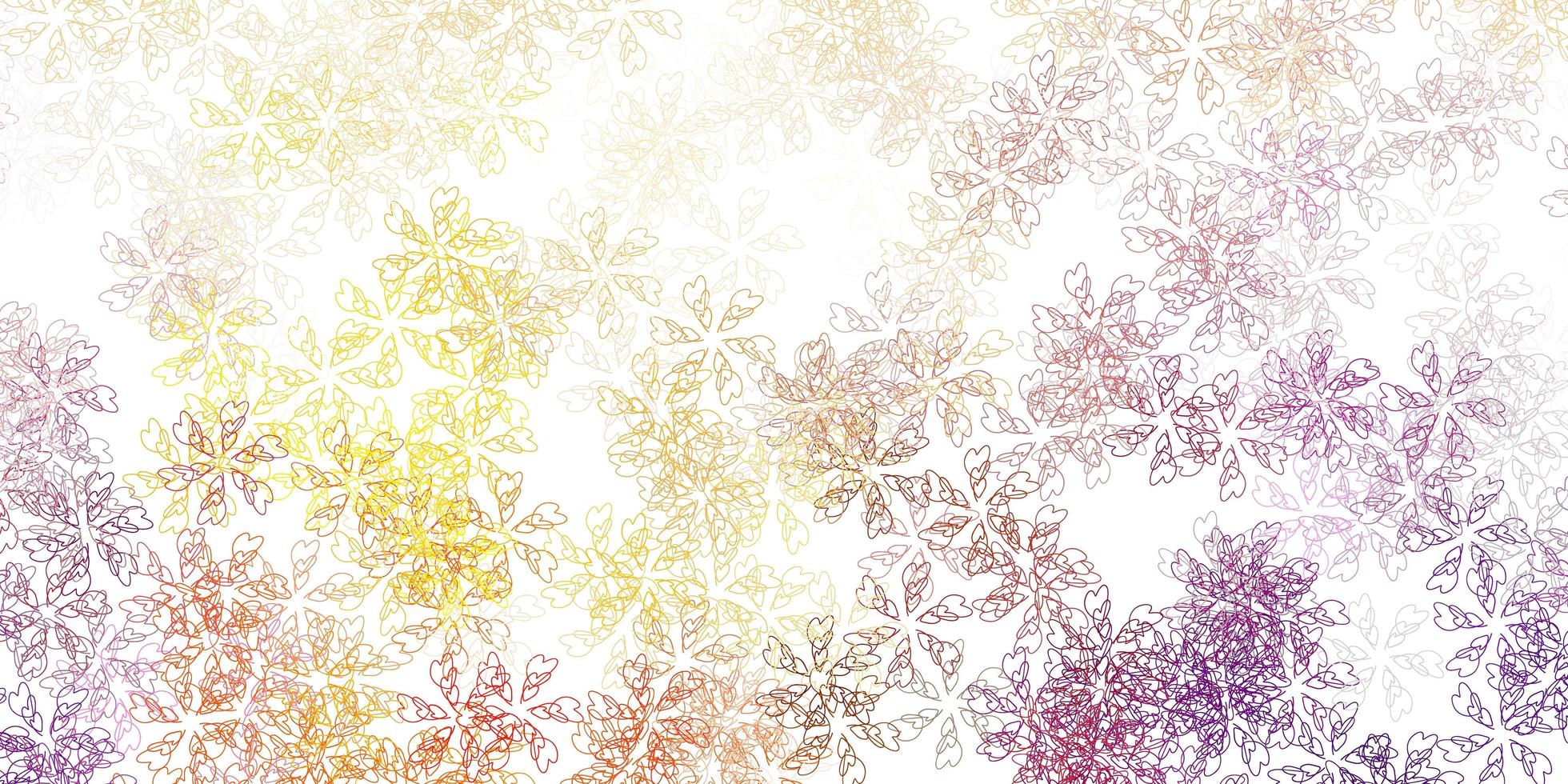lichtroze, gele vector abstracte textuur met bladeren.
