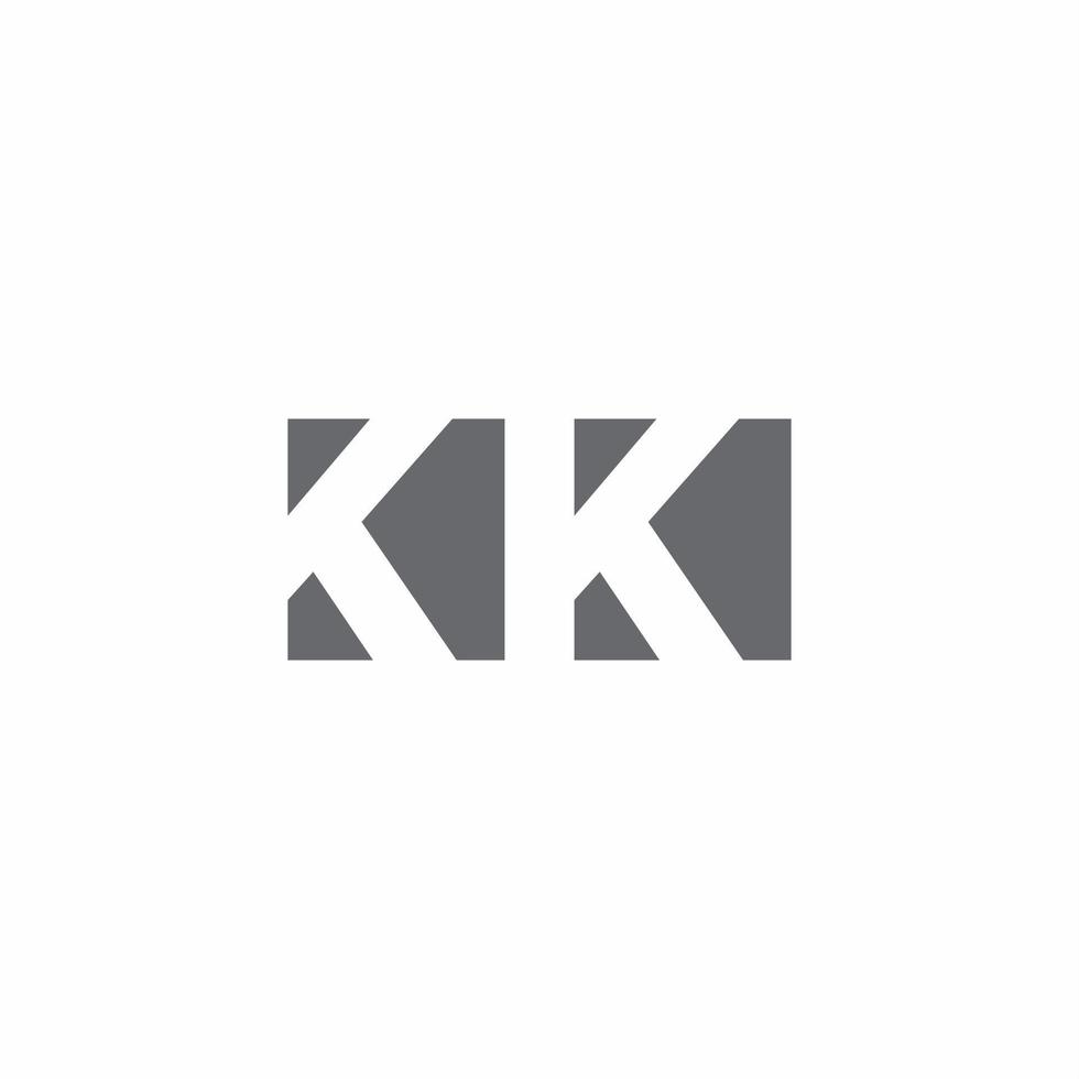 kk logo monogram met ontwerpsjabloon voor negatieve ruimtestijl vector