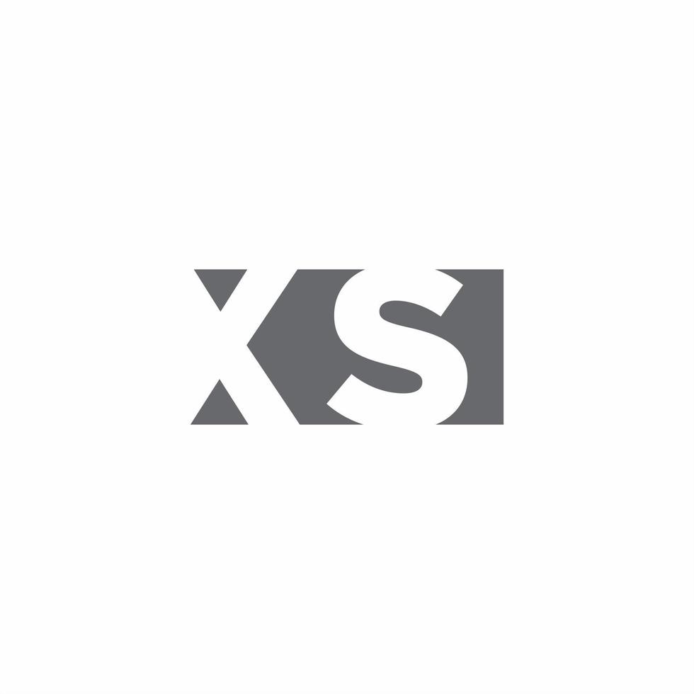 xs logo monogram met ontwerpsjabloon voor negatieve ruimtestijl vector