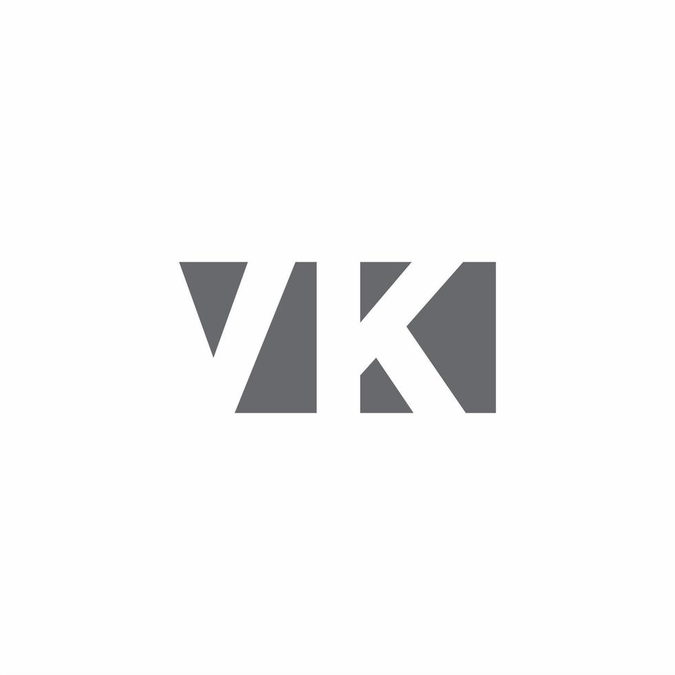 vk logo monogram met ontwerpsjabloon voor negatieve ruimtestijl vector
