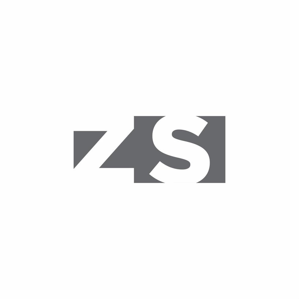 zs logo monogram met ontwerpsjabloon voor negatieve ruimtestijl vector