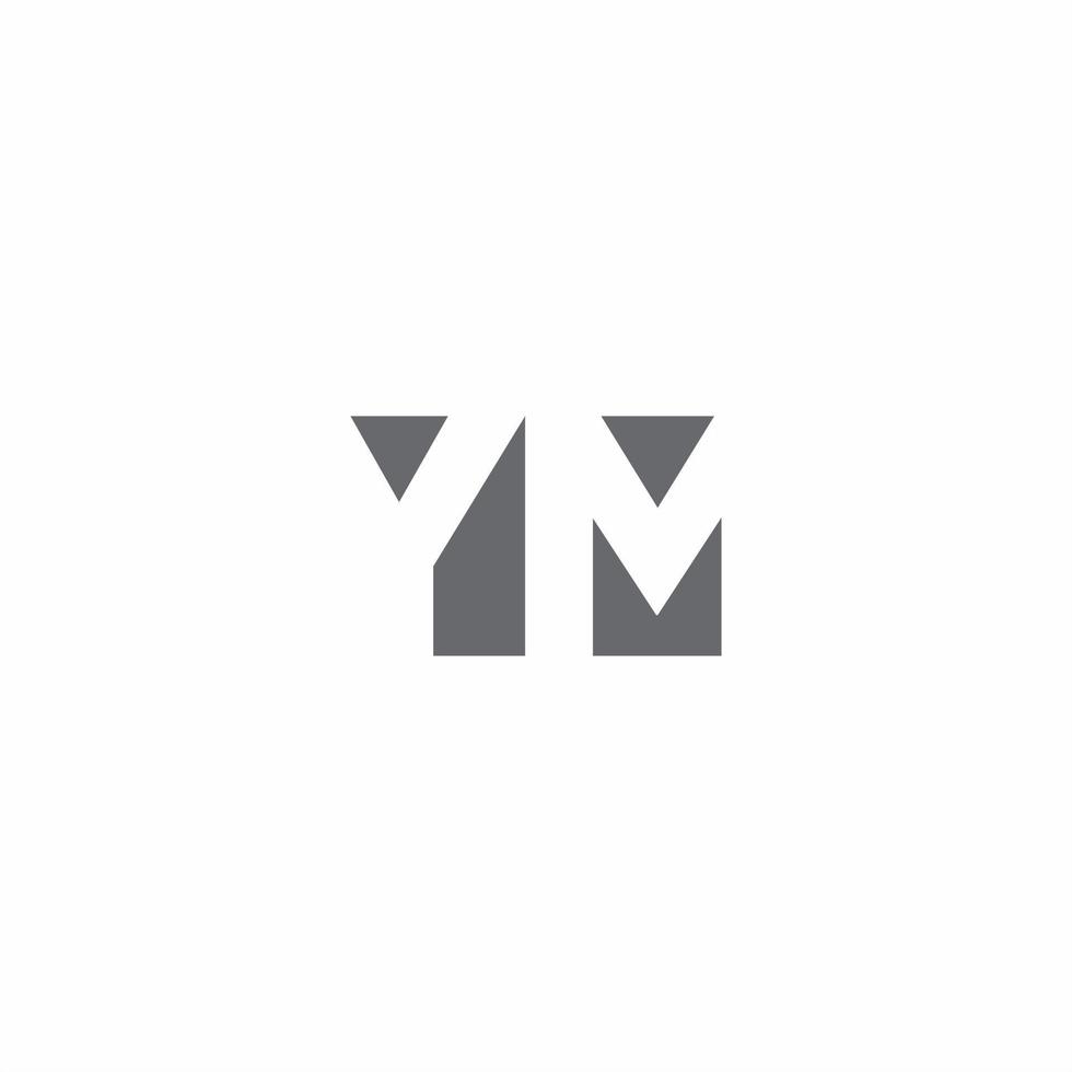 ym logo monogram met ontwerpsjabloon voor negatieve ruimtestijl vector