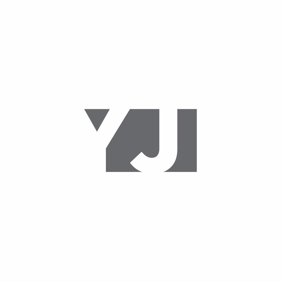 yj-logo monogram met ontwerpsjabloon voor negatieve ruimtestijl vector