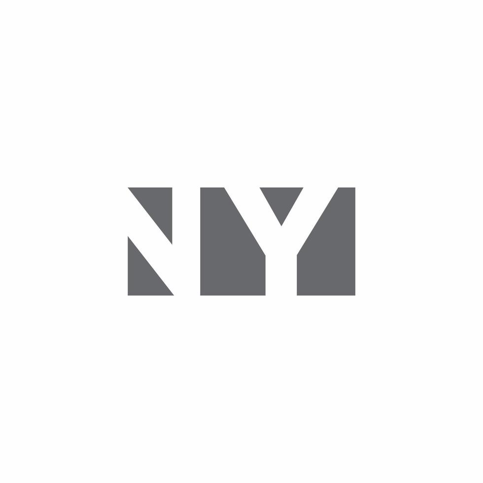 ny logo monogram met ontwerpsjabloon voor negatieve ruimtestijl vector