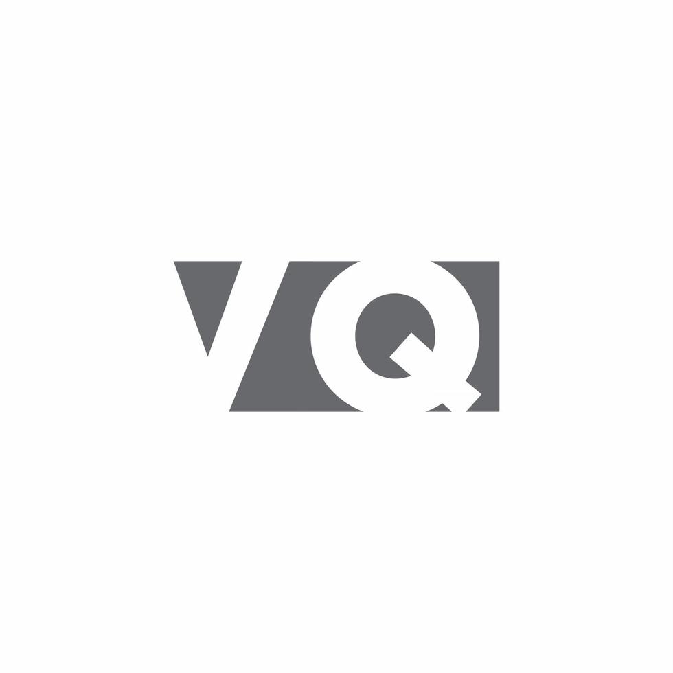 vq logo monogram met ontwerpsjabloon voor negatieve ruimtestijl vector