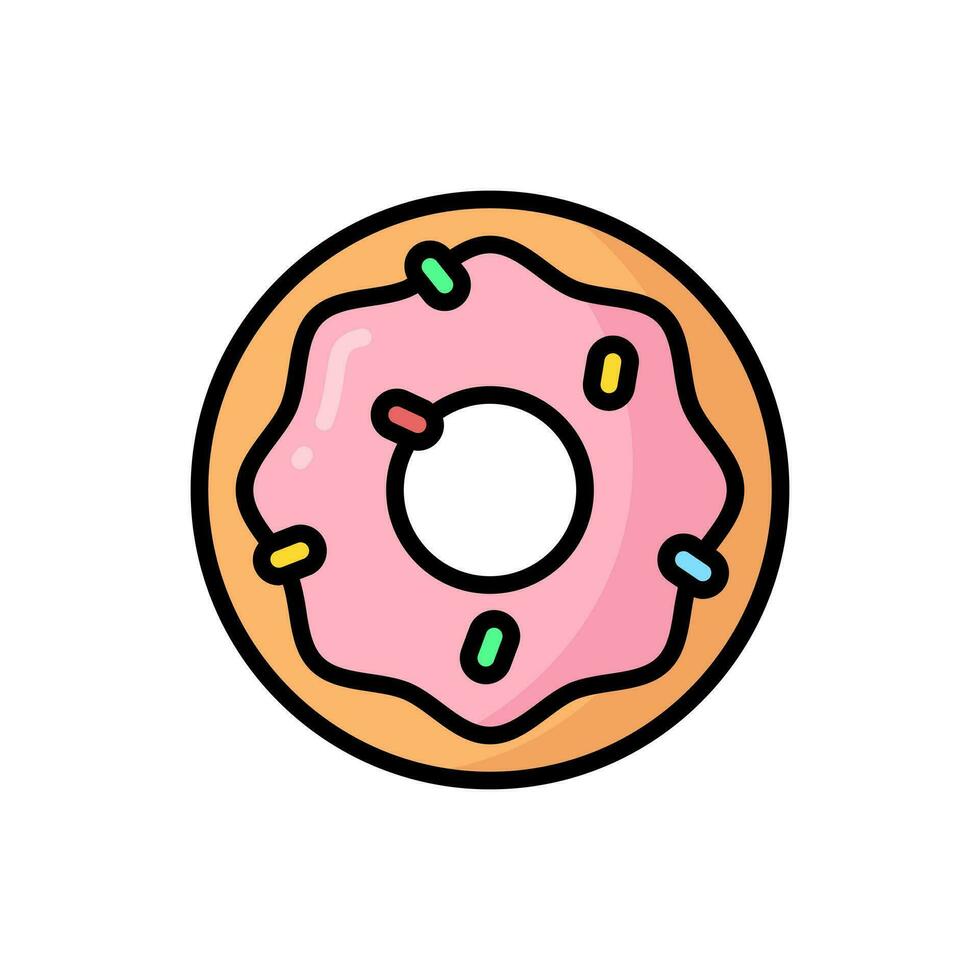 gemakkelijk donut lineal kleur icoon. de icoon kan worden gebruikt voor websites, afdrukken Sjablonen, presentatie Sjablonen, illustraties, enz vector