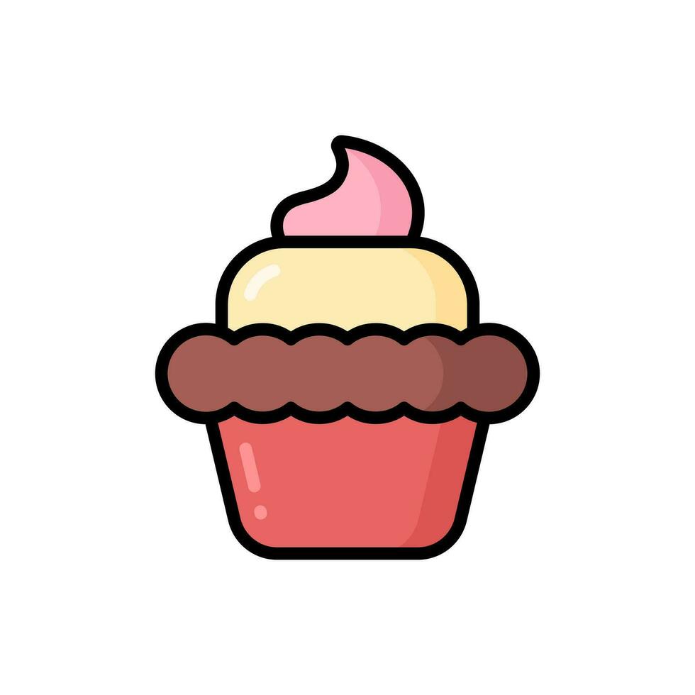 gemakkelijk muffin lineal kleur icoon. de icoon kan worden gebruikt voor websites, afdrukken Sjablonen, presentatie Sjablonen, illustraties, enz vector