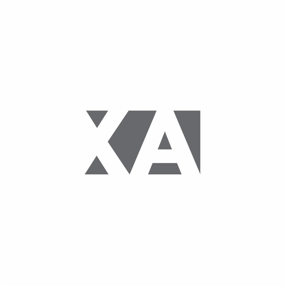 xa logo-monogram met ontwerpsjabloon voor negatieve ruimtestijl vector